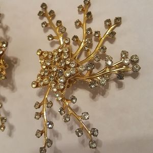 Exquisite Gold with Rhinestone Earrings